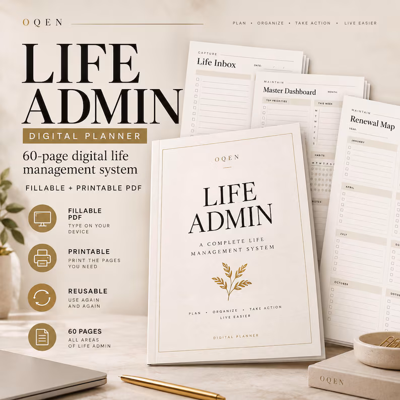 Life Admin Planner — Etsy product image